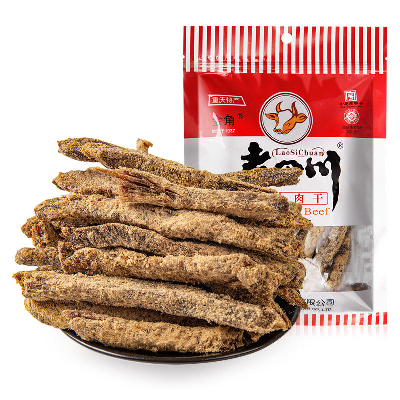 四川金角老牛肉干118g1袋特产休闲零食牛肉粒手牛肉类