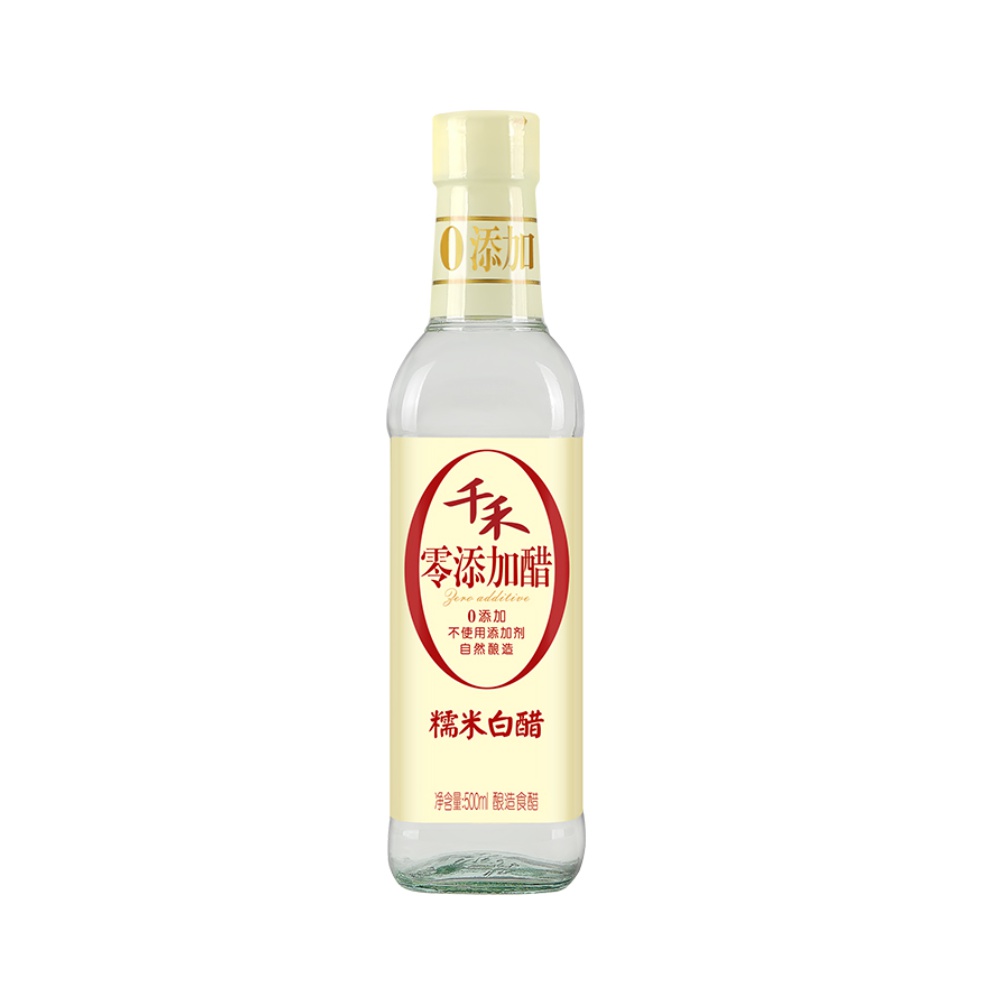 千禾厨房调味糯米白醋500ml粮食酿造炒菜泡菜醋制品