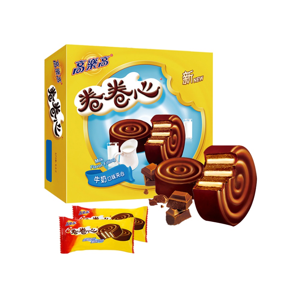 高乐高西式糕点卷卷心牛奶味夹心240g办公室夹心蛋糕休闲零食点心
