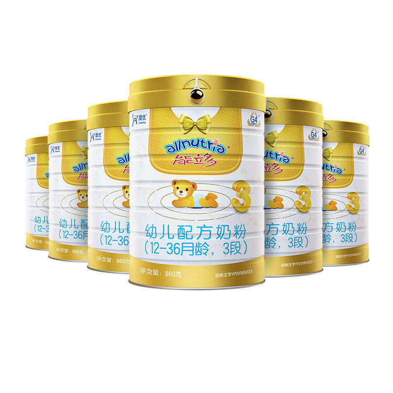 荷兰原罐进口 澳优能立多3段幼儿配方牛奶粉860g 6罐整箱装 - 婴幼儿