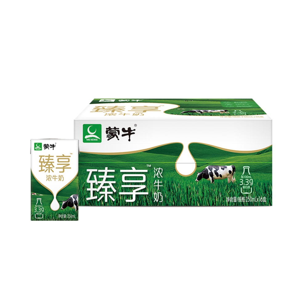88vipmengniu蒙牛臻享浓牛奶250ml16包3件