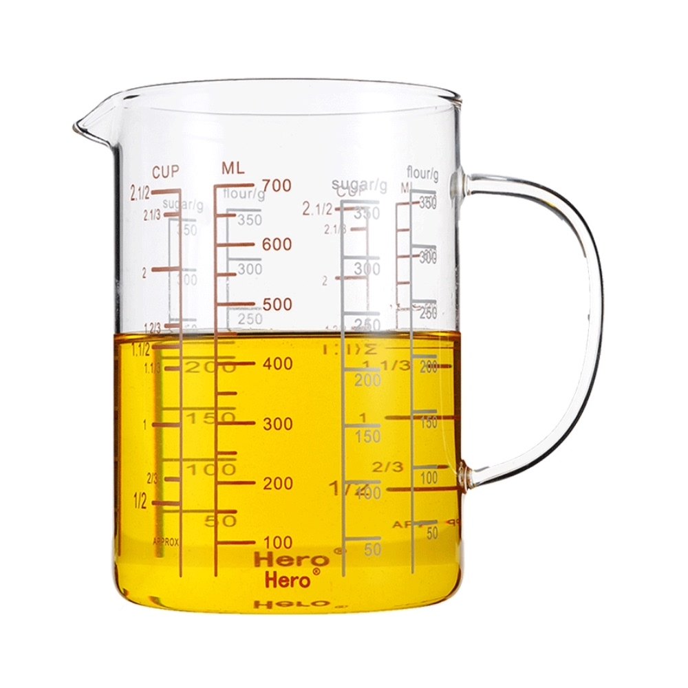量杯hero耐热玻璃毫升刻度加厚牛奶奶杯计量杯子
