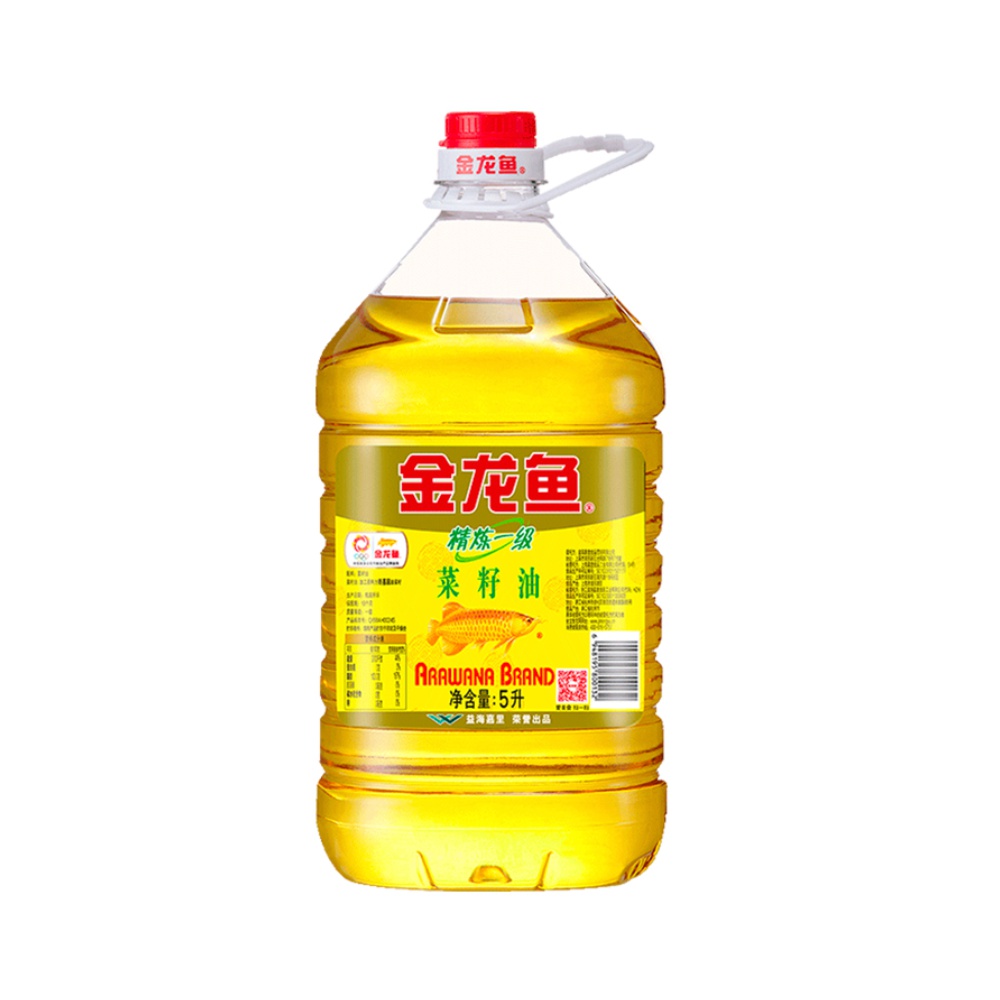 金龙鱼精炼一级菜籽油5l食用油菜油菜子油油菜籽纯香菜籽油