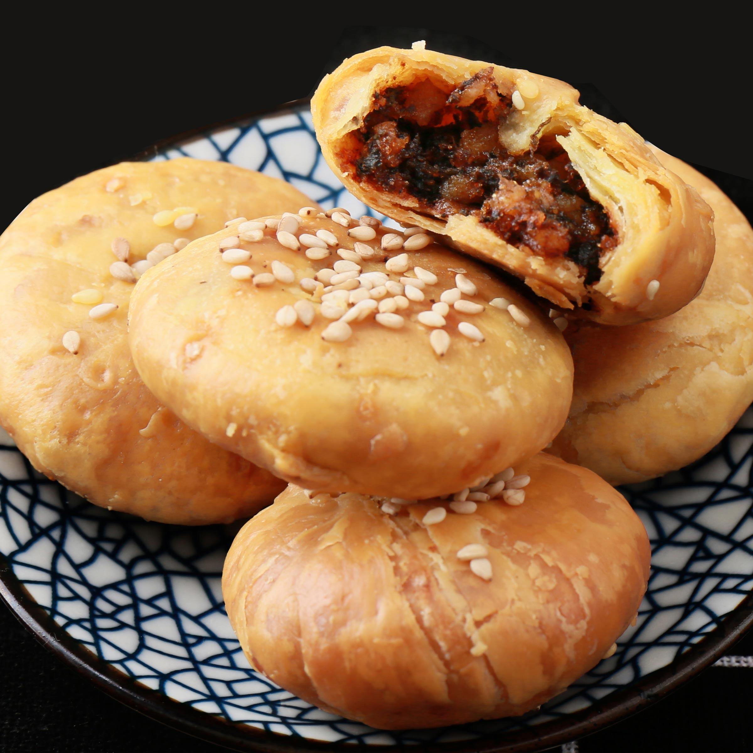 华瑜黄山烧饼特产蟹壳黄170g梅干菜扣肉金华酥饼糕点零食网红小吃