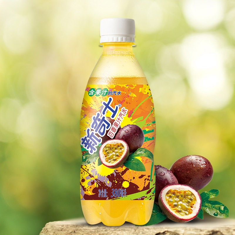 watson/屈臣氏新奇士百香果汁汽水饮料380ml*15瓶/箱 整箱