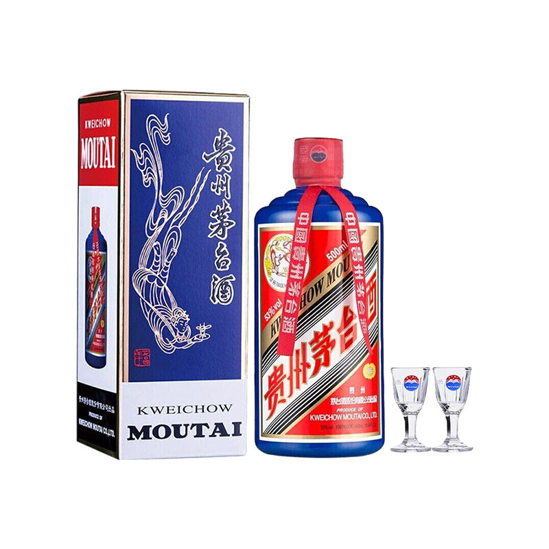 贵州贵州茅台茅台酒53度茅台飞天蓝色500ml1盒香型国产白酒