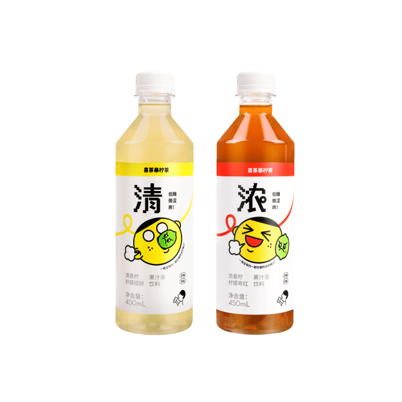 喜茶爆柠茶柠檬茶饮料450ml*12(热品库)