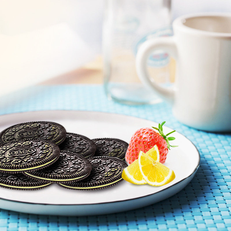 亿滋奥利奥巧轻脆薄片夹心饼干柠檬芝士蛋糕味285g零食