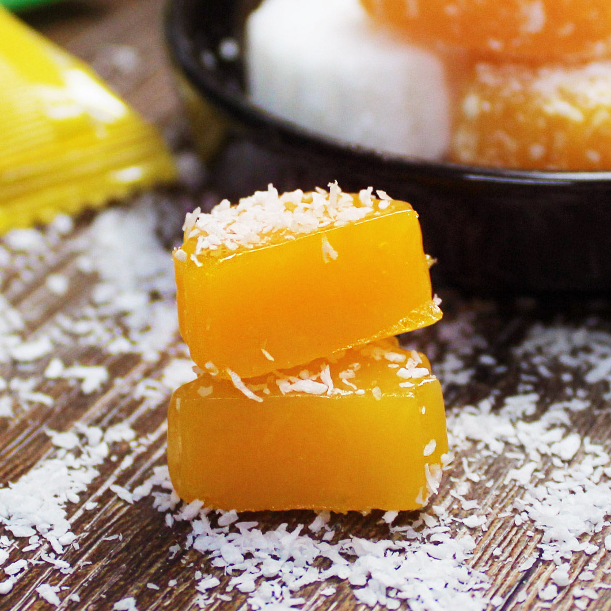 南国益生菌芒果糕200g海南特产椰子软糖果喜糖批发糕点心休闲零食