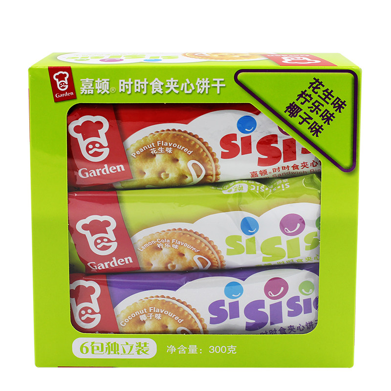 【天猫超市】嘉顿 时时食夹心饼干(椰子 花生 柠乐味)300g