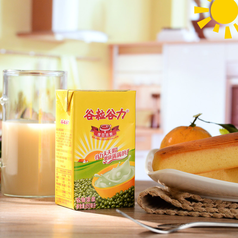 谷粒谷力谷物牛奶饮品早餐绿豆浓浆250ml18盒含乳饮料