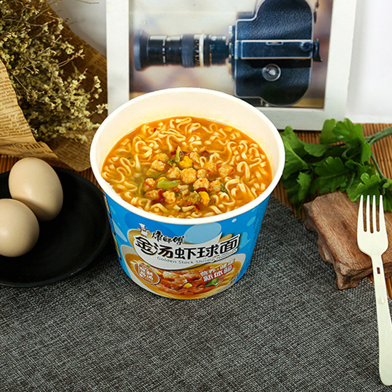 康师傅方便面熬制高汤金汤虾球面108g桶装泡面速食面即食面