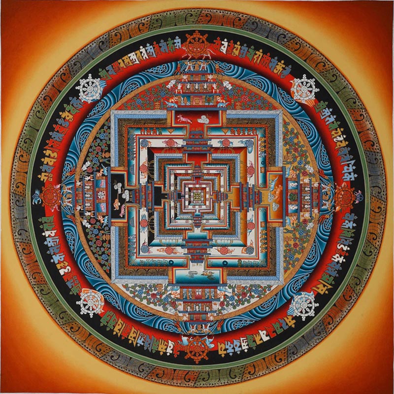 成人佛教拼图木制名画宗教装饰正方形曼陀罗坛城拼图
