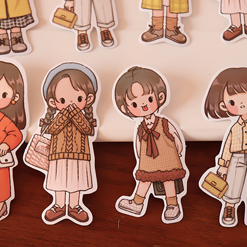 贴纸手帐可爱少女do手账女孩相册图案装饰贴纸