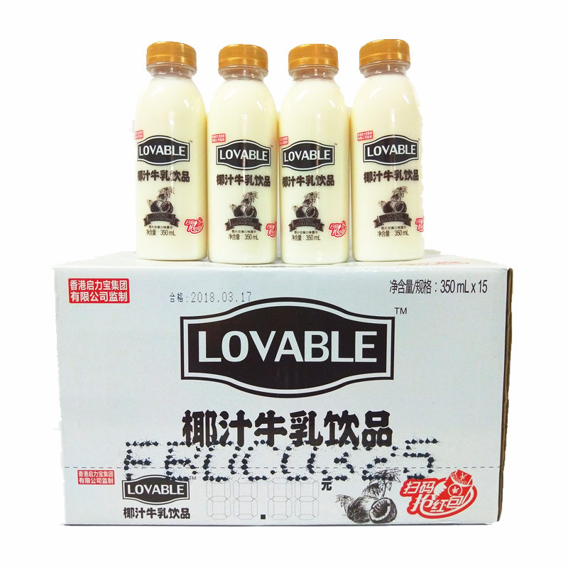 lovable椰汁牛乳饮品350ml 15瓶莱铂椰子牛奶饮料营养