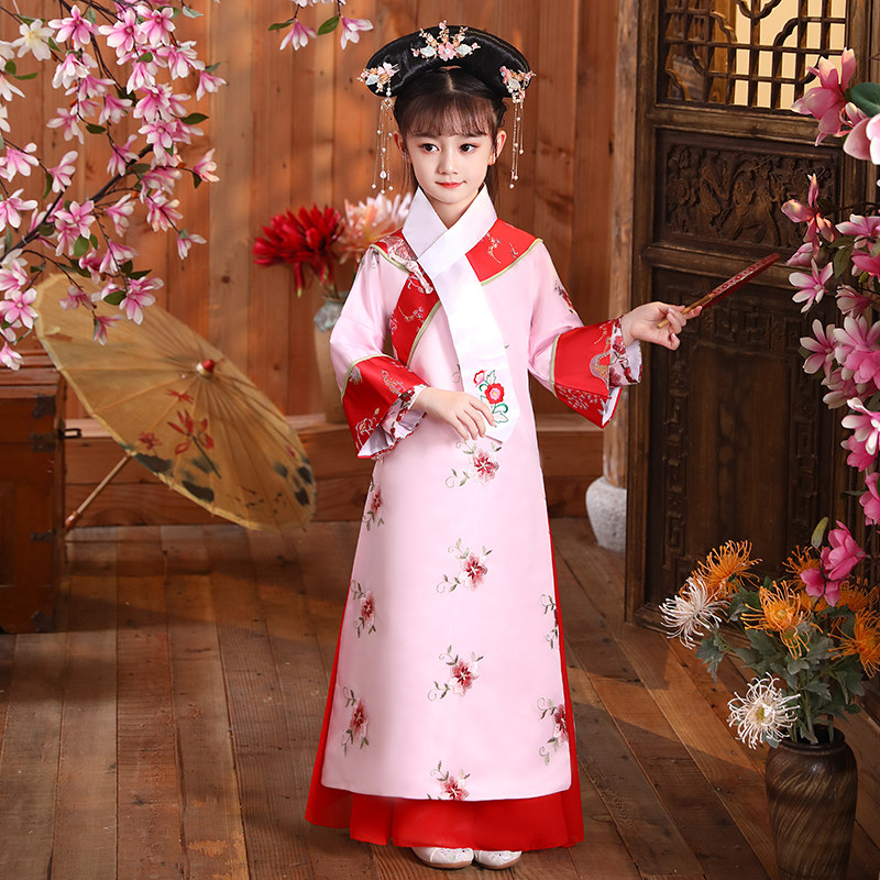 女童满族古装服饰格格宫女清朝公主旗袍长裙唐装