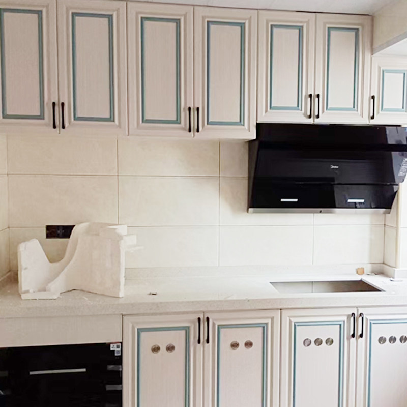 橱柜门定做钢化玻璃订制晶钢门带框定做瓷砖灶台定制轻奢橱柜门板