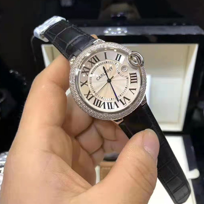 网红女表韩版大牌非机械男女士真皮带镶钻时尚超薄防水石英手表女