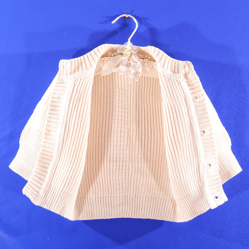 宝宝棉纱衣新生儿纯棉手套线纱衣棉线衣针织衫开衫婴儿毛衣套装