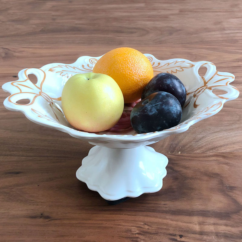 放水水果干果杂物果盘欧式米黄色家居家庭客房厅果盆