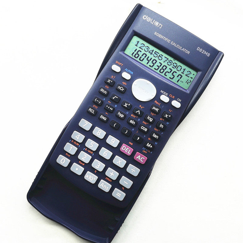 得力d82ms科学函数计算器双行显示双电电源适用计算器