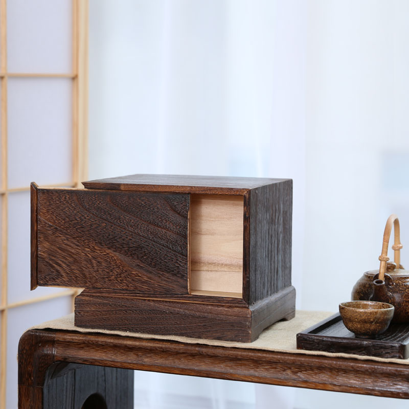 日式实木大号桌面收纳创意多层抽屉杂物暗格桌面收纳盒