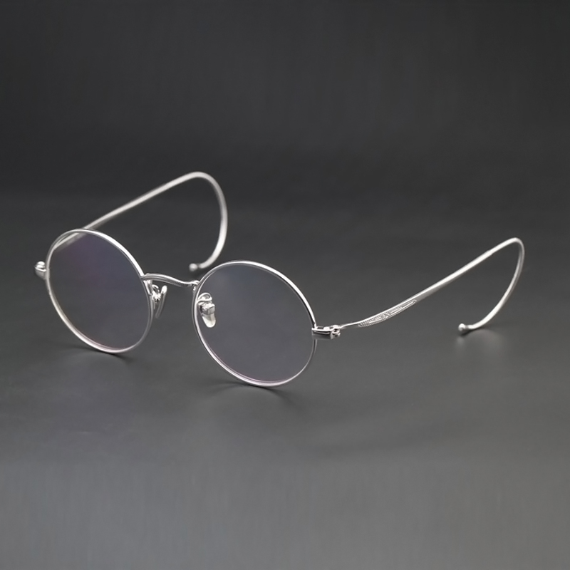 纯银眼镜j-1148银圆全框近视眼镜框视镜眼镜架