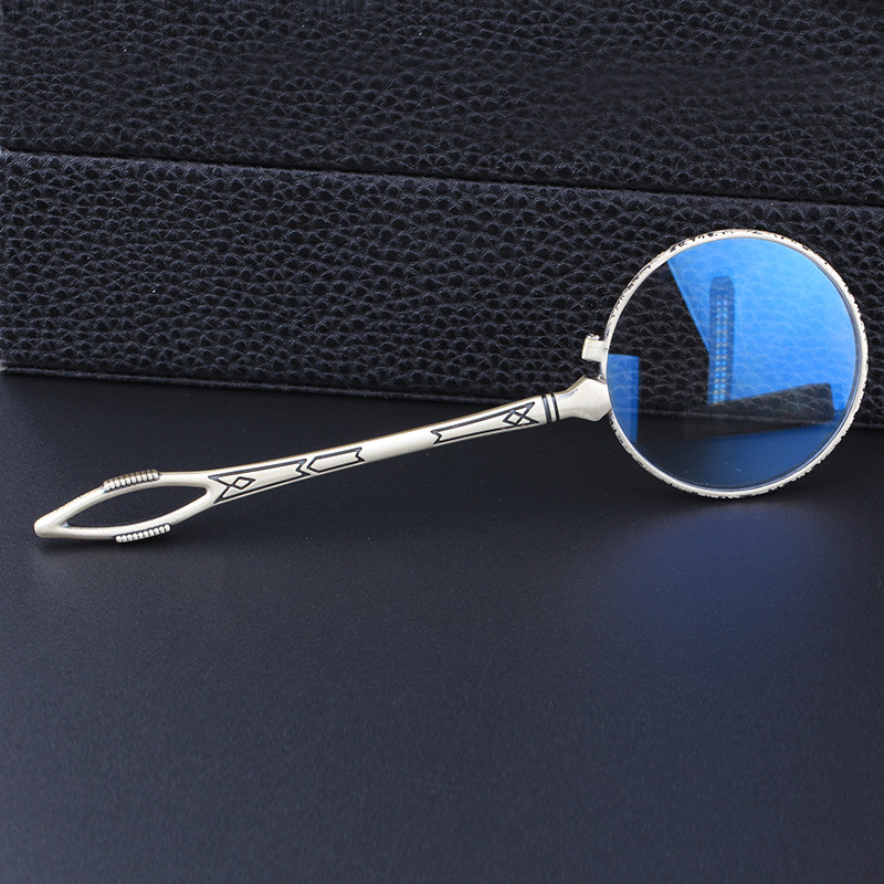 老花好玩纯银手持放大镜可配老花镜镜片近视老花眼眼镜架