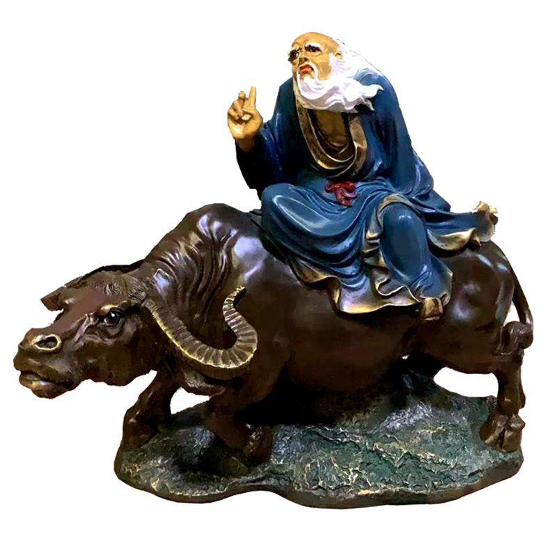 台湾祥狮老子骑牛出关道德天君居家供奉道教摆件