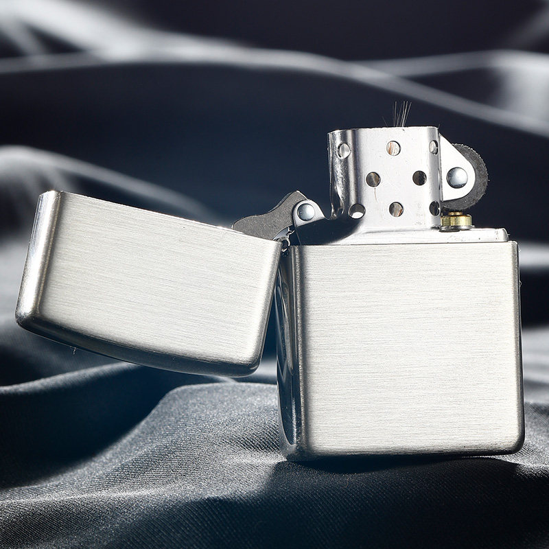 打火机zippo正版美国原装纯银27号拉丝加厚盔甲机zippo