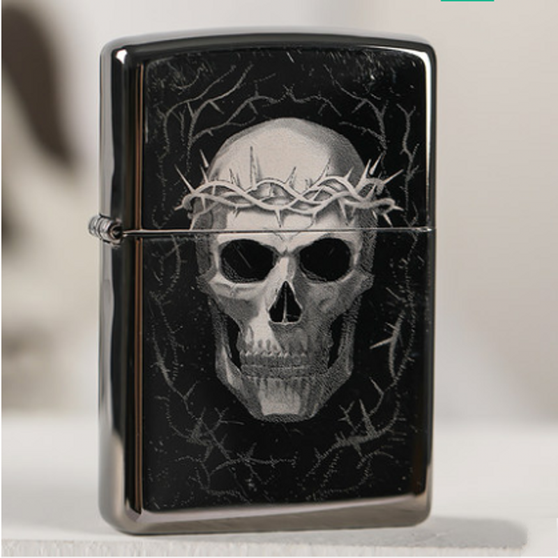 zippo打火机正版原装彩印白夜夜之恋荆棘骑士骷髅zippo