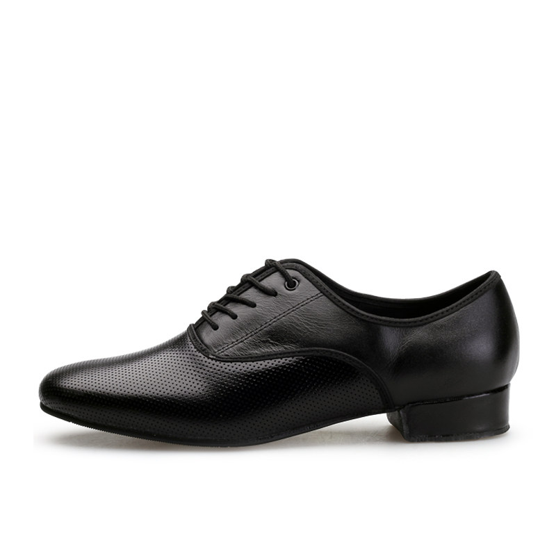 舞鞋夏季男士摩登广场广场舞打孔真皮跳舞国标舞摩登舞鞋