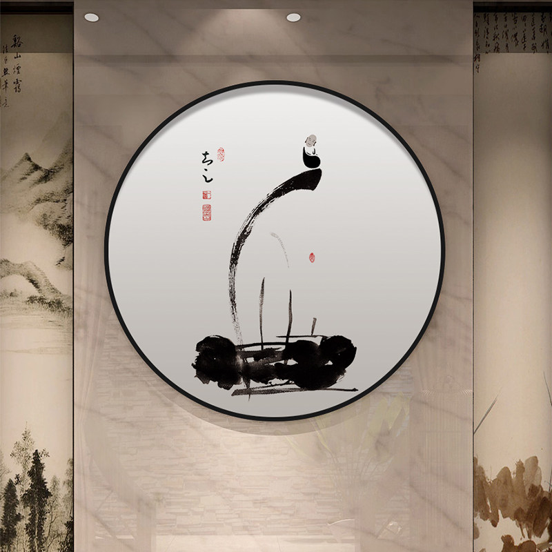 禅意中式装饰画背景墙走廊过道玄关挂画新中式国风现代装饰画