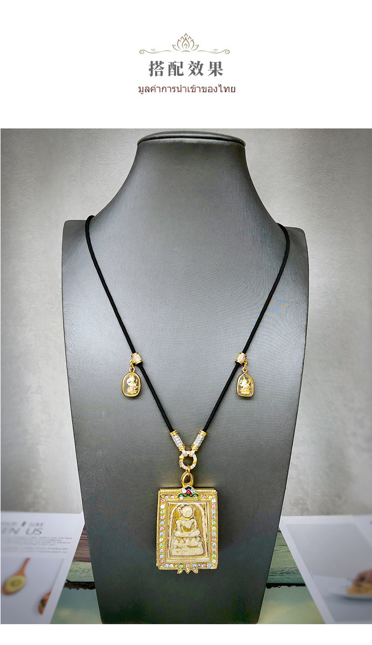 泰国佛牌水钻快卸圆女款三挂链子镶钻原版高端项链