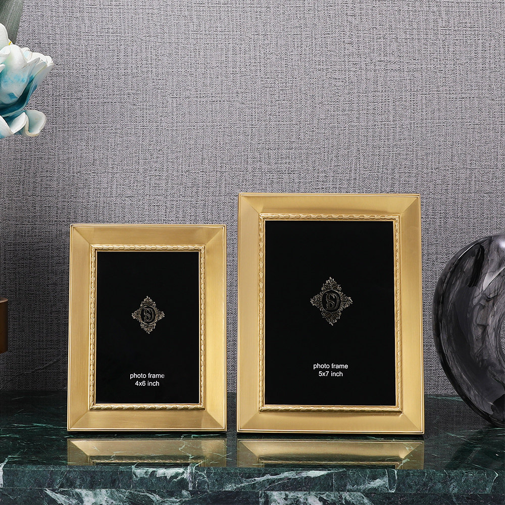 大森家居6寸7寸金属相框样板间摆台黄铜相架相框