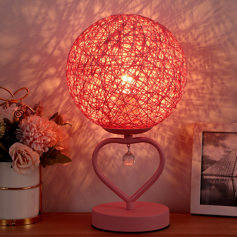 结婚台灯婚房喜庆卧室床头长明灯礼物红色新娘陪嫁灯一对婚庆台灯