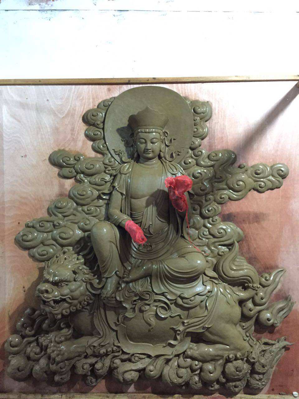 生漆脱胎 浮雕海岛观音造像法会三传佛说佛 西方华严三圣说法泥塑