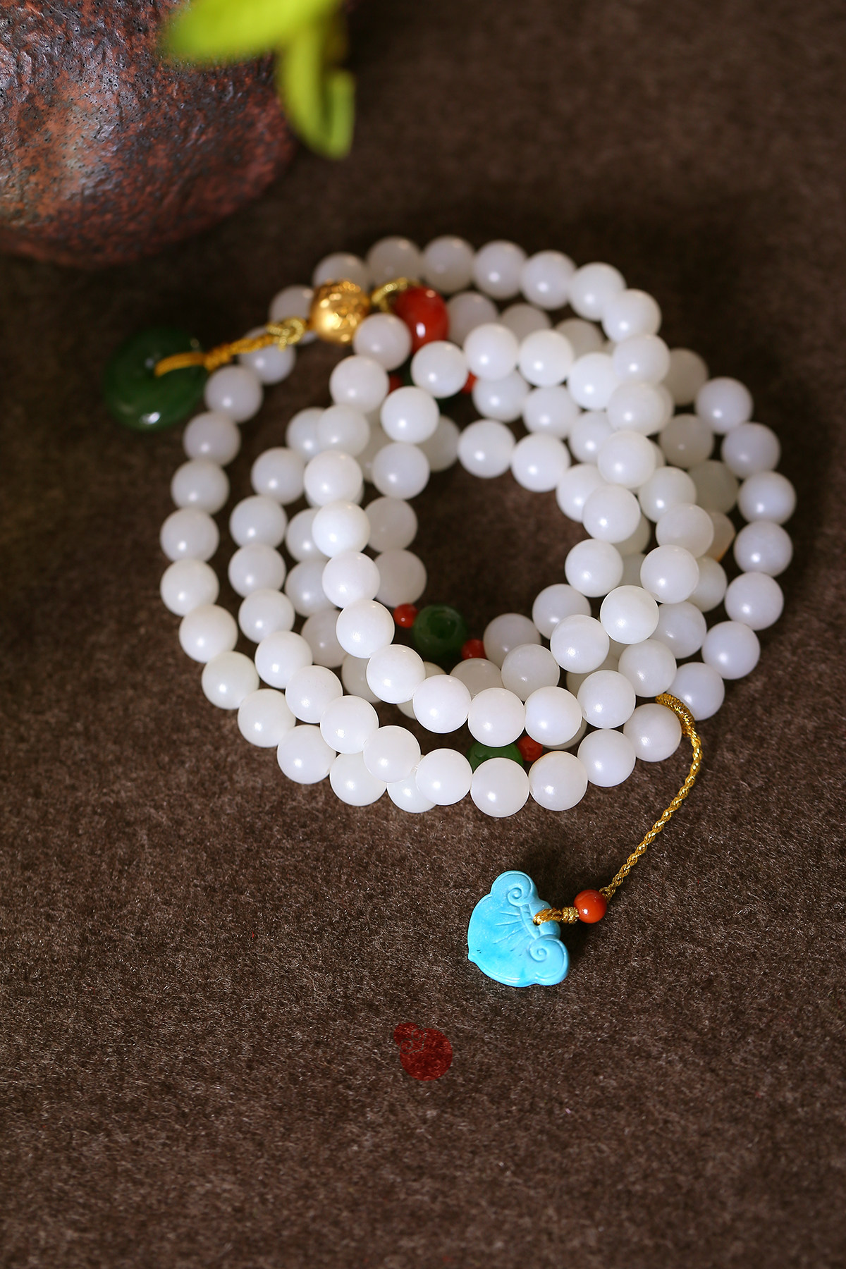 文玩设计新疆和田玉籽佛珠手串长链手饰