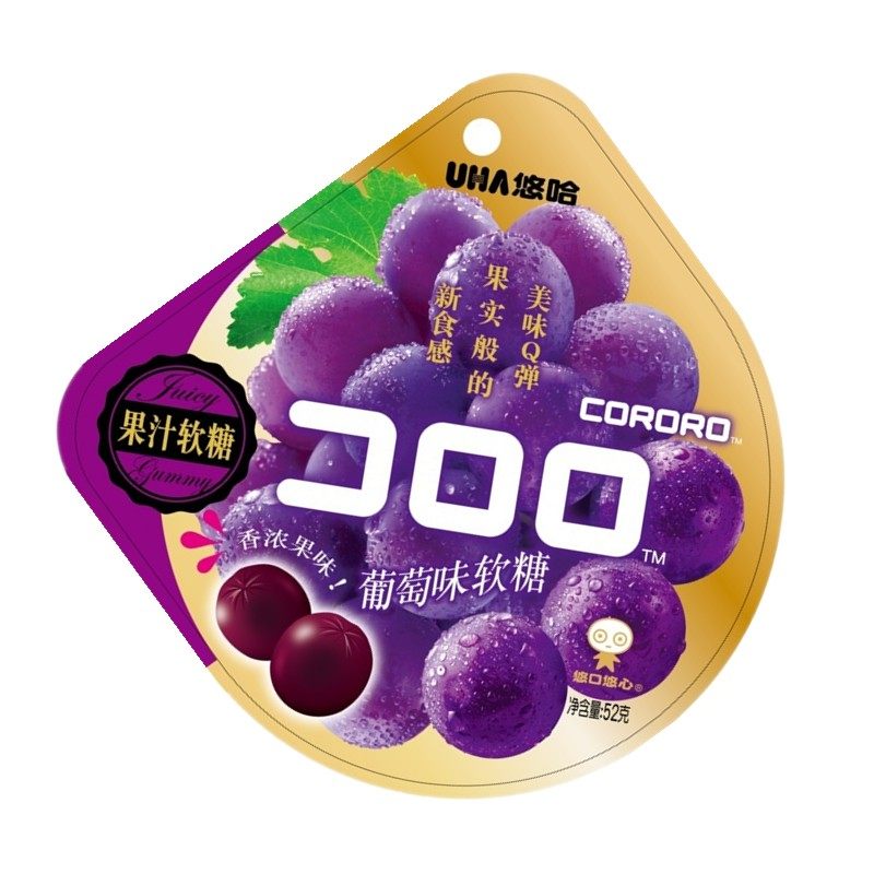软糖uha悠哈果汁52g6袋味觉糖酷露露糖果传统糖果