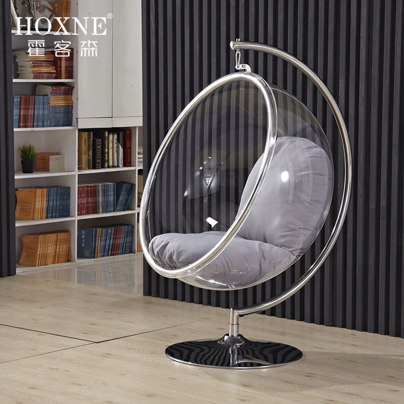 秋千霍客森落地泡泡太空透明吊椅半球亚克力玻璃椅子