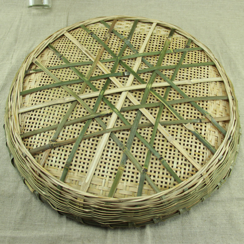 竹编编制品竹簸箕筲箕无孔有孔筛子米筛家用竹编