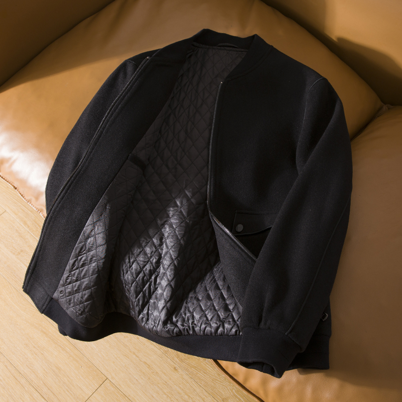 八月重磅！千元级别！黑色毛呢外套夹棉保暖夹克一线品牌撤柜男装