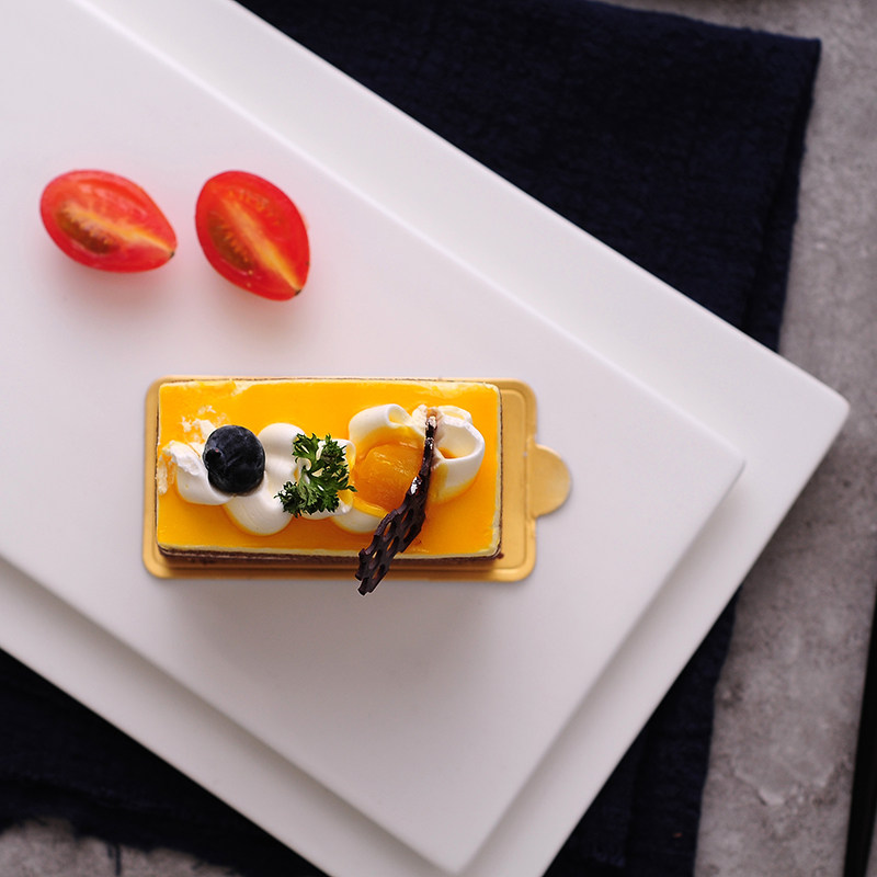 纯白陶瓷果酱盘子西餐牛排展示柜平板甜品冷餐盘