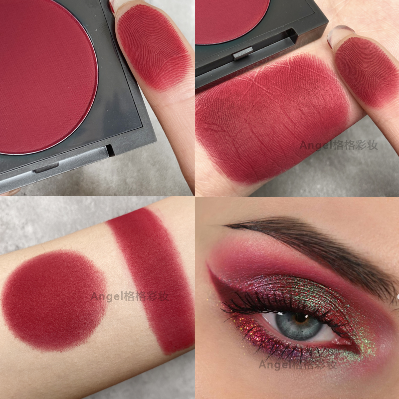亚光红色眼影单色葡萄暗红复古眼妆哑光cos眼影