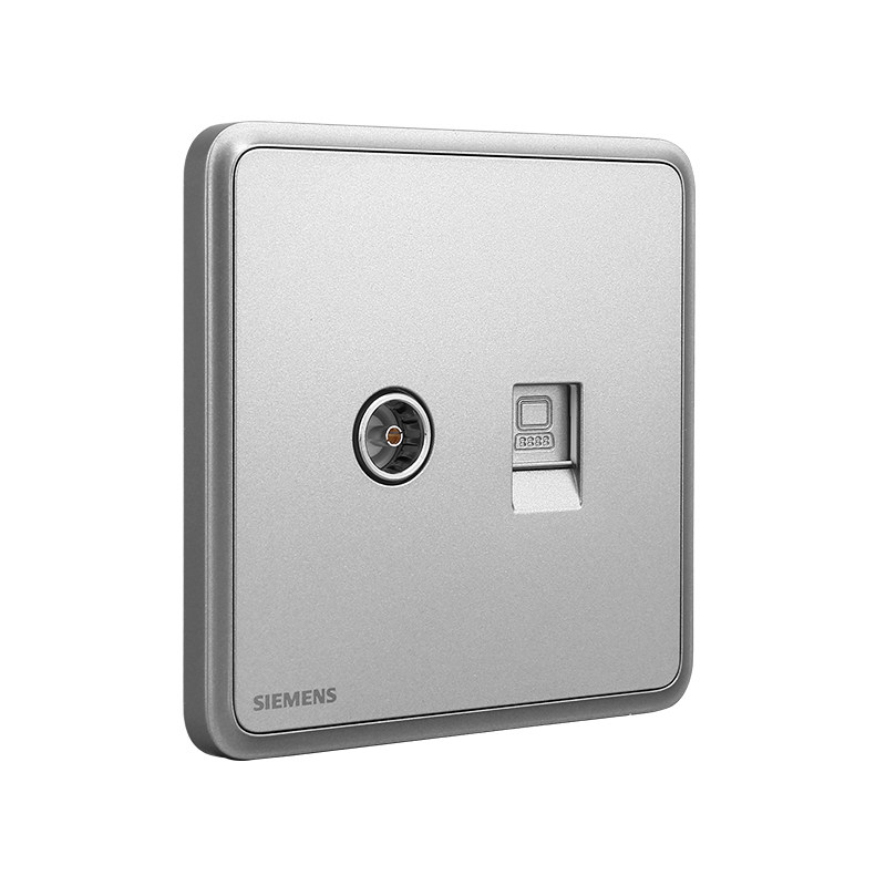 西门子电视电脑插座面板灵蕴星辉银86型网线网络有线电视开关插座