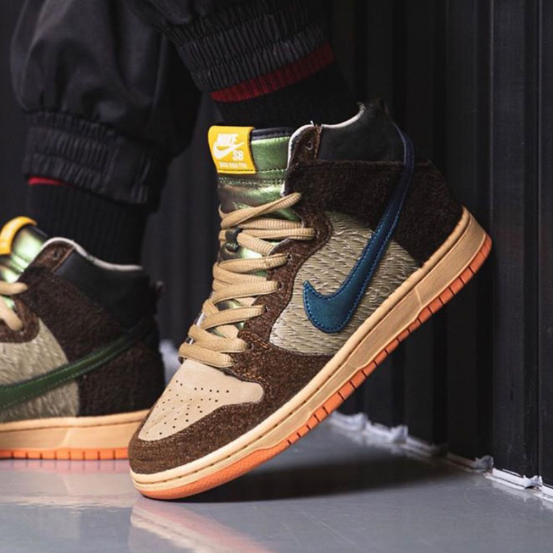 nikesbdunkhighconcepts棕绿烤鸭休闲板鞋dc6887-200板鞋