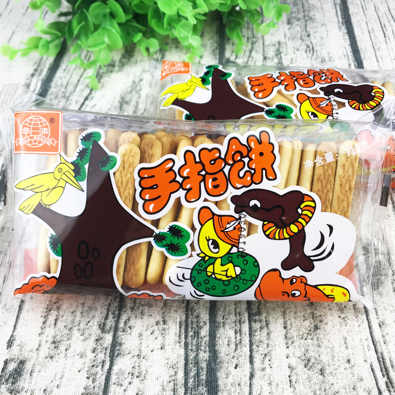 饼干包邮手指20袋华声拇指110g早餐酥性饼干