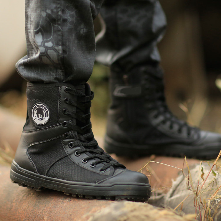 正品夏季网面透气黑色保安超轻帆布军靴耐磨战术靴