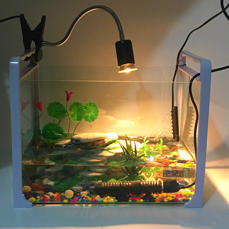 乌龟缸带晒台水陆小型中型巴西龟缸鱼缸