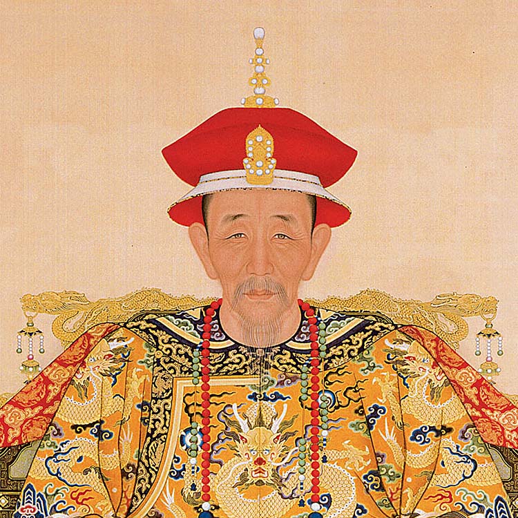 清康康熙皇帝朝服画像装饰挂画现代中式装饰画现代装饰画